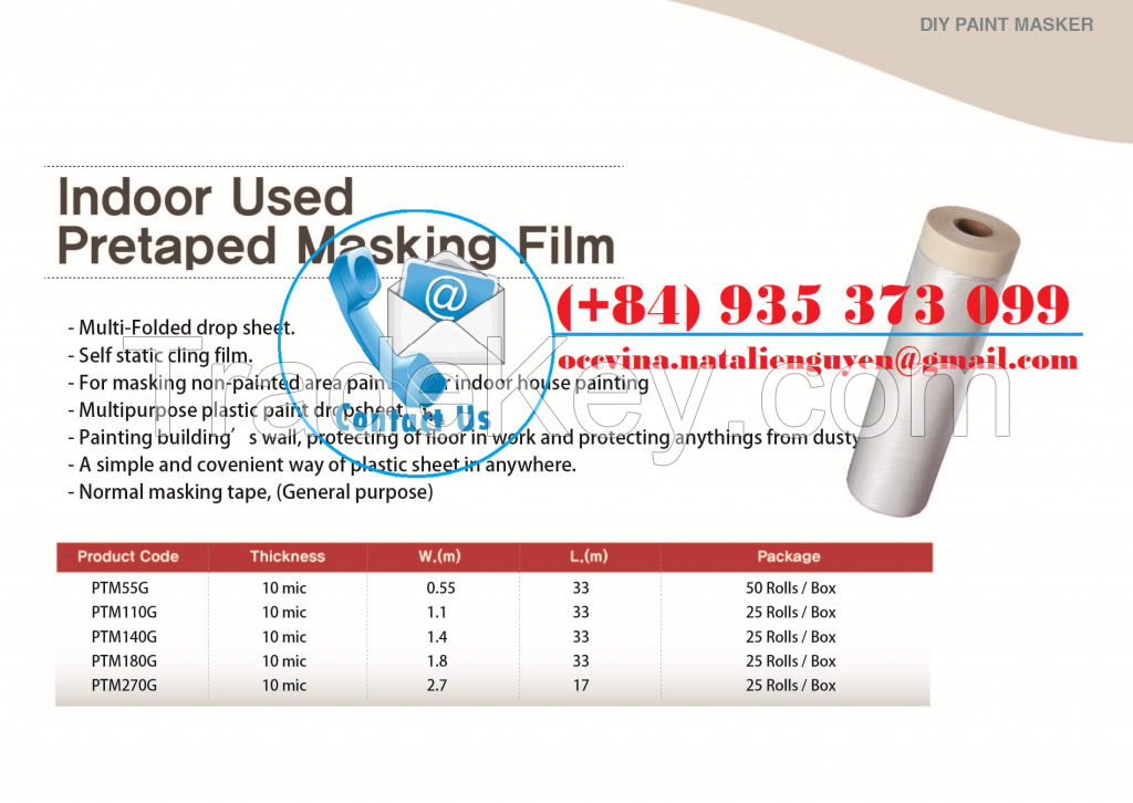 HDPE Masking Film with masking tapes