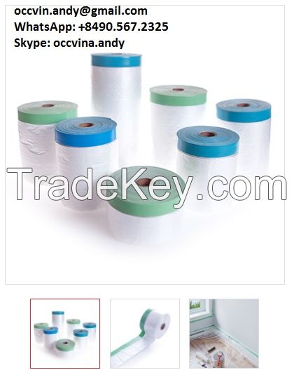 Outdoor used Blue Paper pre-taped masking film