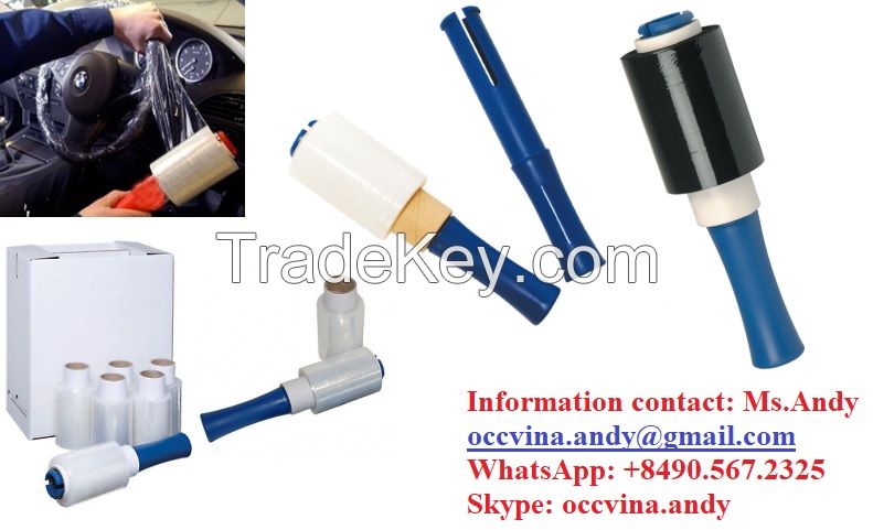 Disposable Auto Hand stretch wrap stretch film with handle 