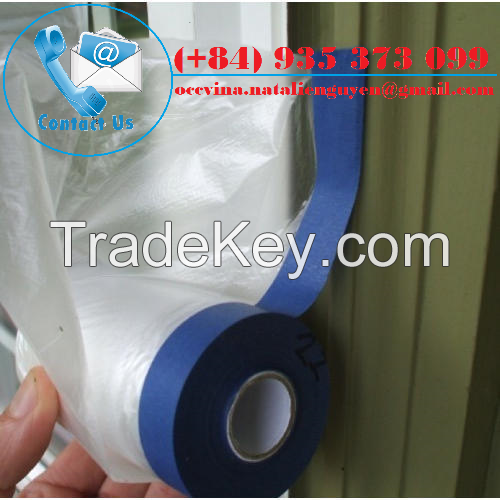 Blue Paper Pretaped Masking Film