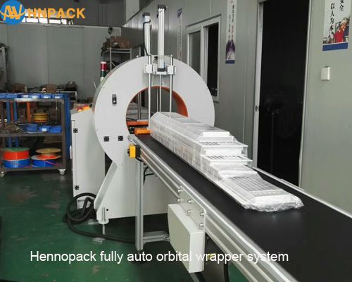 Horizontal Orbital Stretch Timber Wrap Machine For Door Frame, Pipes, Tubes, Aluminum Profiles, Panels and Bar Products