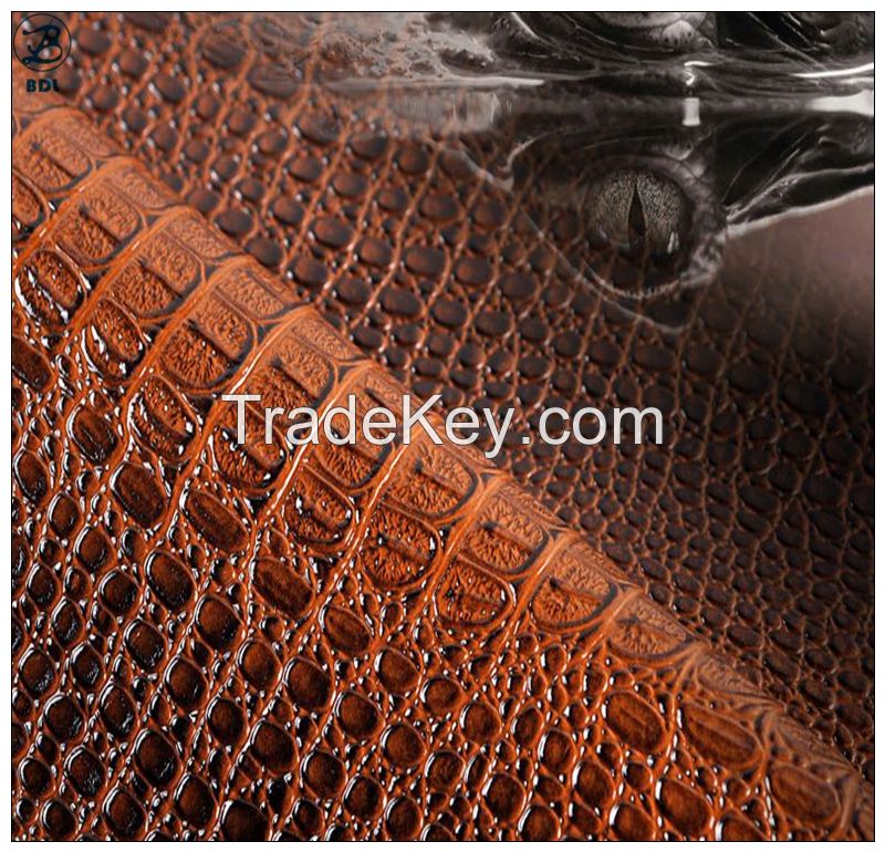 stitched fabric china artificial leather rhomboid pu leather for handbags etc.