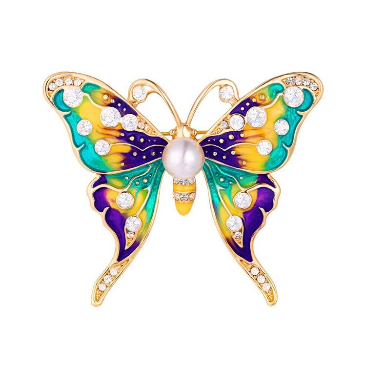 Enamel pins uk vintage enamel butterfly pins with rhinestone