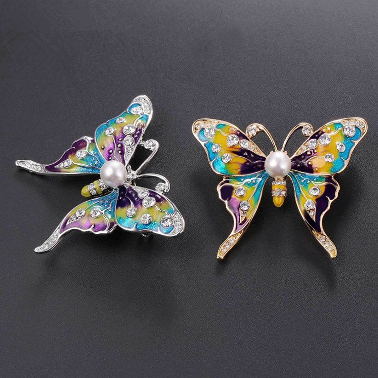 Enamel Pins Uk Vintage Enamel Butterfly Pins With Rhinestone