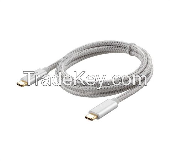 Metal Case USB 3.1 Type C Male to USB 3.1 Type C Male Cable with Fabric braided