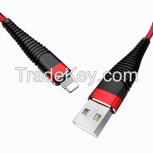 Long Tail and Reliable USB to Lightning Fabric Braided Cable with both Metal Case