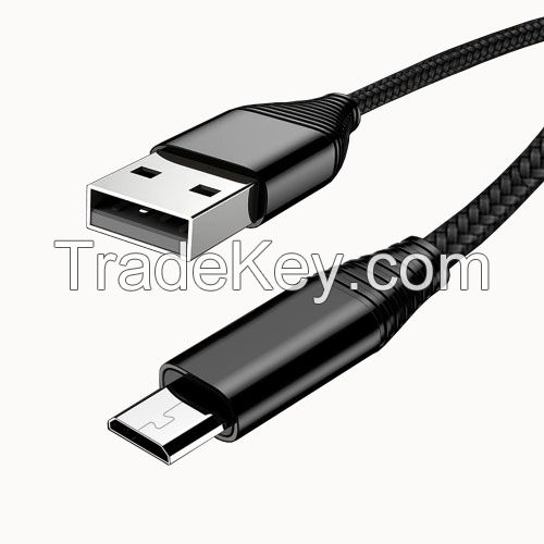 New Type Metal Case USB 2.0 A Male to Type C Male Cable with Fabric Braided