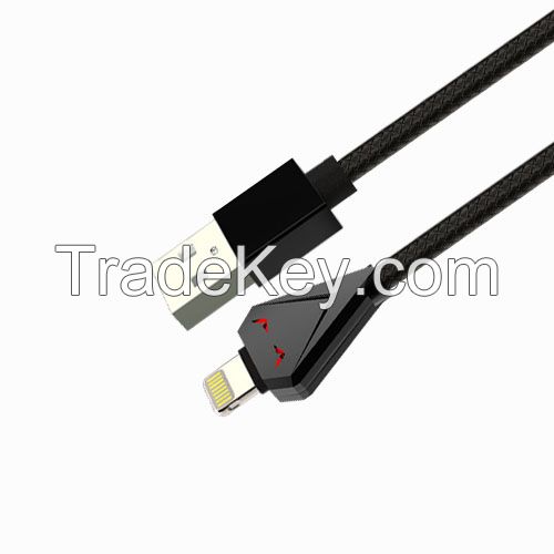 Fashionable USB 2.0 A Male to Lightning Male Cable with Fabric braided