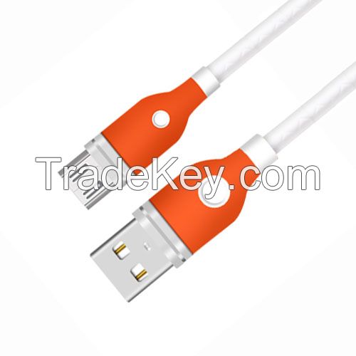 Metal Case USB 2.0 A Male to Micro USB B Male Cable with TPE Jacket