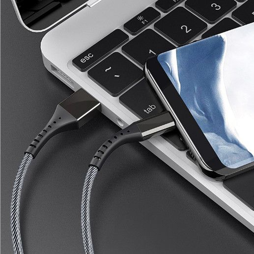 New design Long tail Popular Type Metal Case USB to Micro USB Cable with Fabric Braided