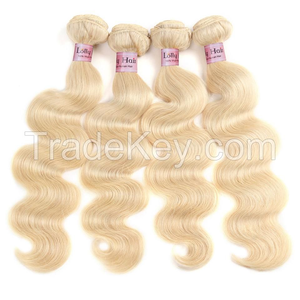 Lolly 613# Virgin Body Wave Human Hair 4 Bundles Extensions 400g 