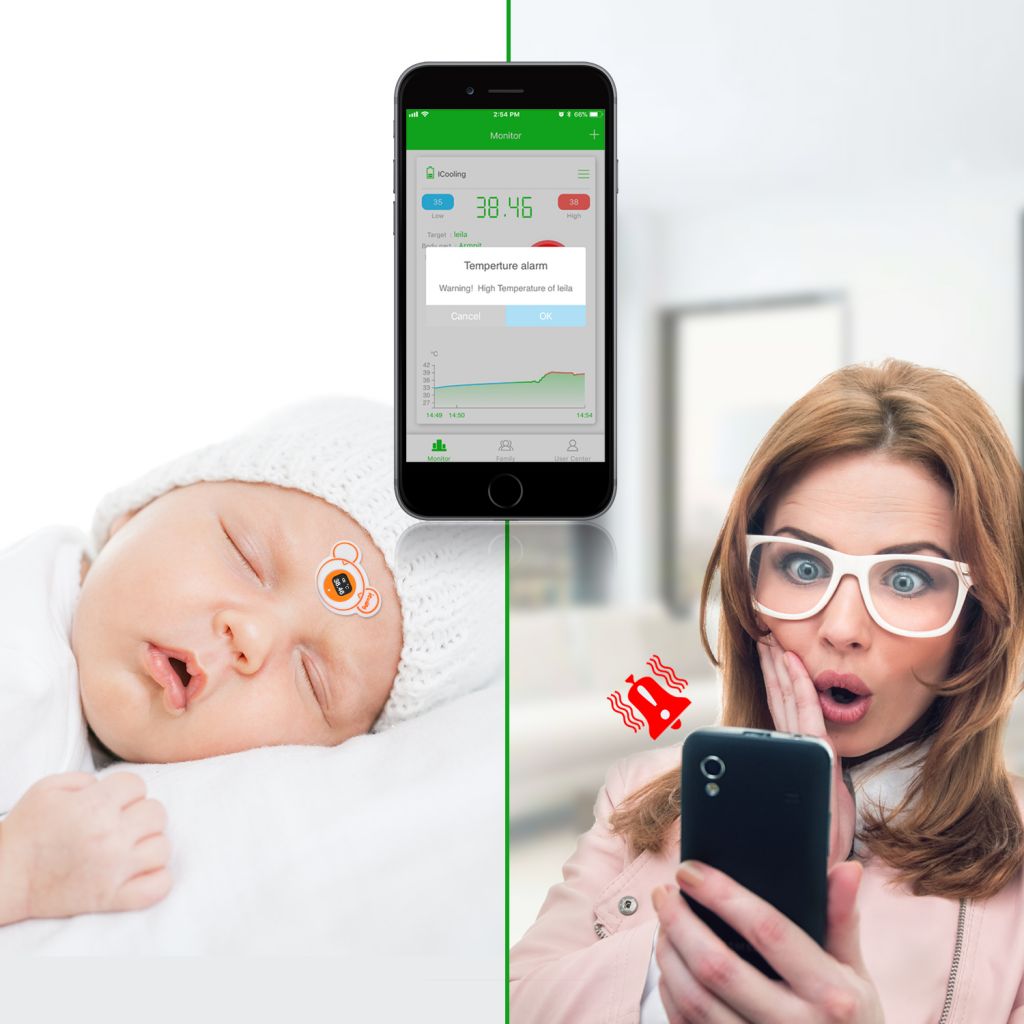Smart Bluetooth Thermometer with APP Baby Thermometer for Fever 24-Hour Temperature Continuously Monitoring