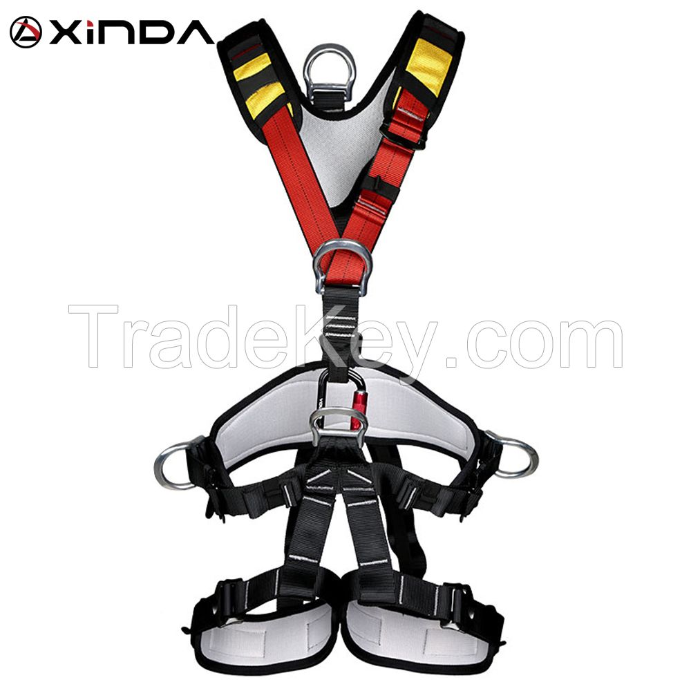 construction vest style full body harness black red yellow