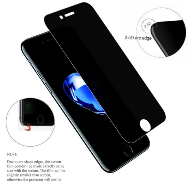 Anti Spy Black Cover Phone Glass Film Privacy Tempered Glass Screen Protector for Samsung A3 A5 A7 A8