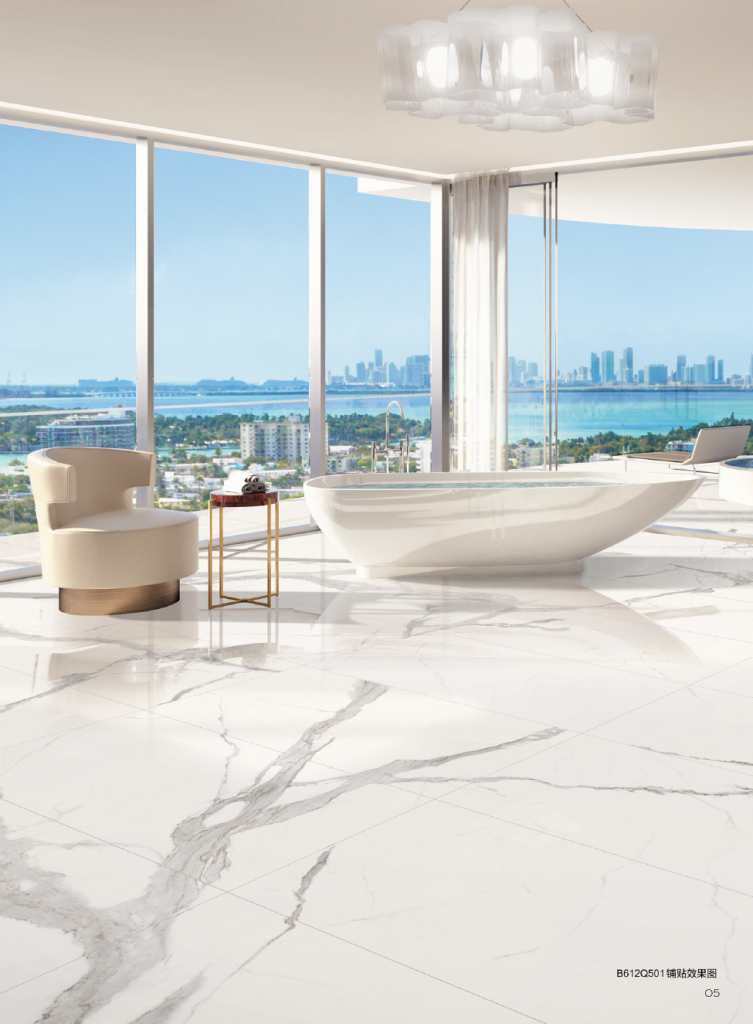 China manufacture italy carrara glazed porcelain tile use for floor