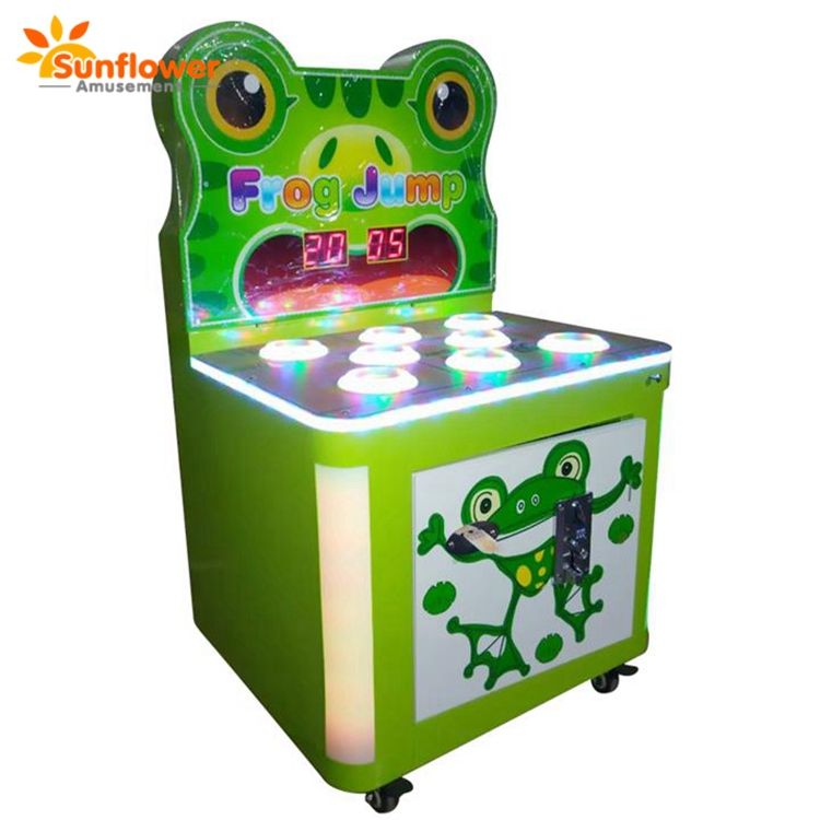 Frog Jump Coin Operated Kids Game Machine Hitting Hammer Whack A Mole Redemption Children Game Machine