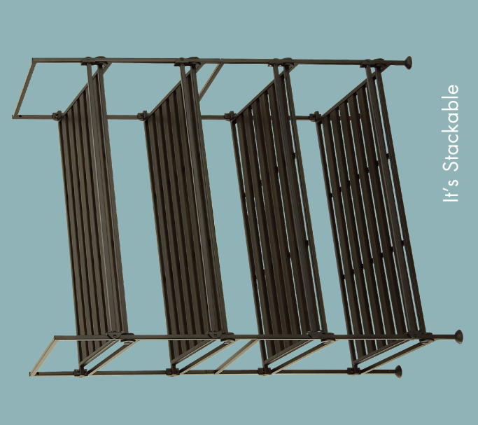 2 Tier Stackable Metal Tubular Shoe Rack