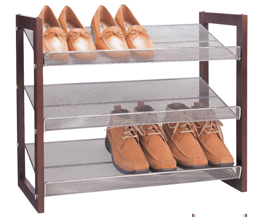 3 tier mesh shoe shelf/ stackable 6 tier mesh shoe rack