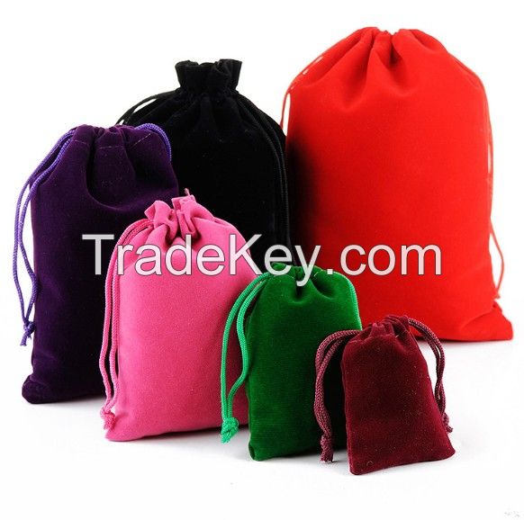 Printing Velvet Drawstring Pouch Bag