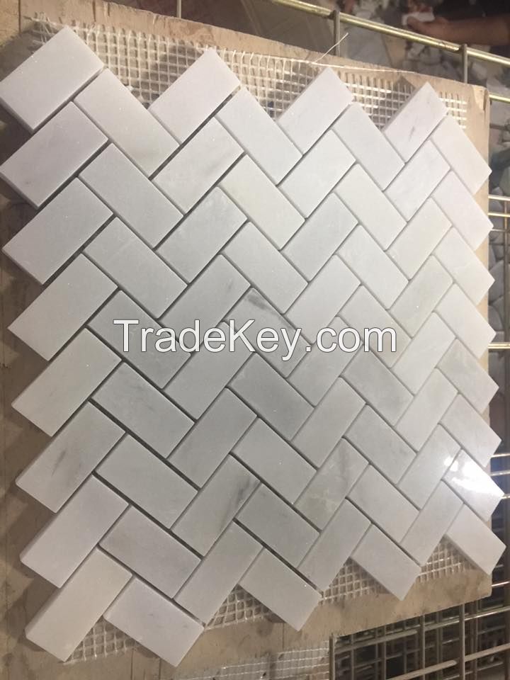 Mosaic tiles made from marble stone