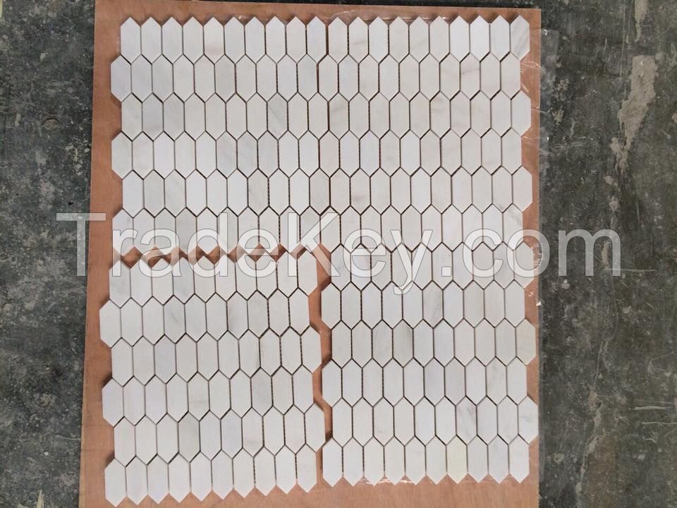 Mosaic tiles made from marble stone