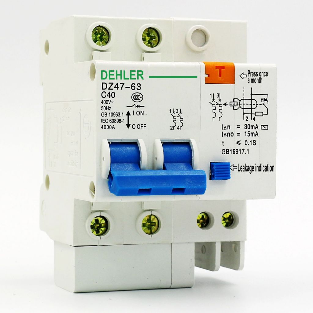 Dz47-63 C40 2p Le Leakage Circuit Breaker Household Leakage Protection Switch Low Voltage Circuit Breaker Leakage Switch