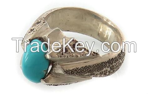 Silver Colorful Turquoise Silver Nishapuri Ring