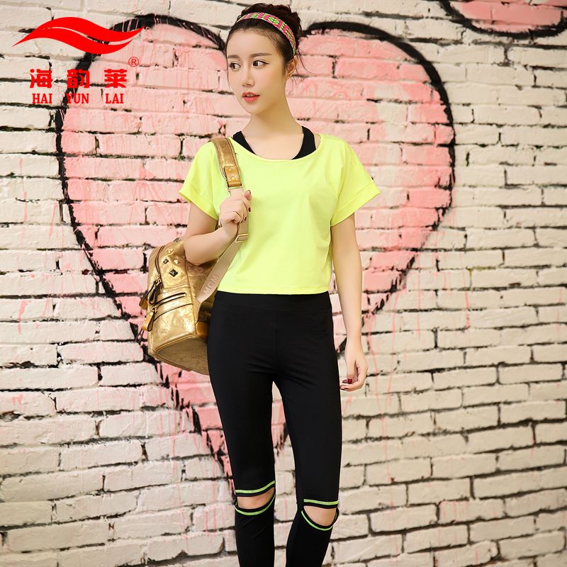 Women Three-piece suit Yoga Set Running Fitness Jogging T-shirt Leggin