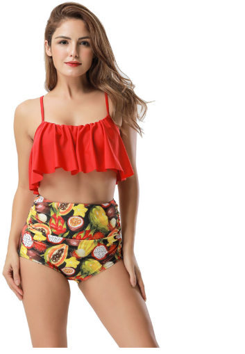 2018 Sexy woman swimwear Flounce Bikini set swimming Brazilian Beach s
