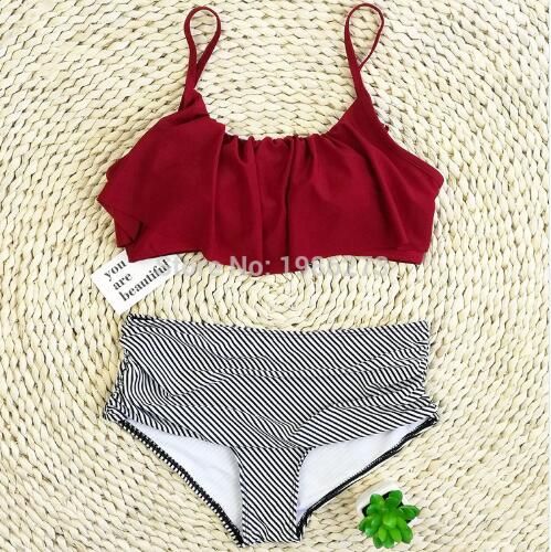 Summer push up new sexy bikini lotus edge swimsuit women swimsuit wome