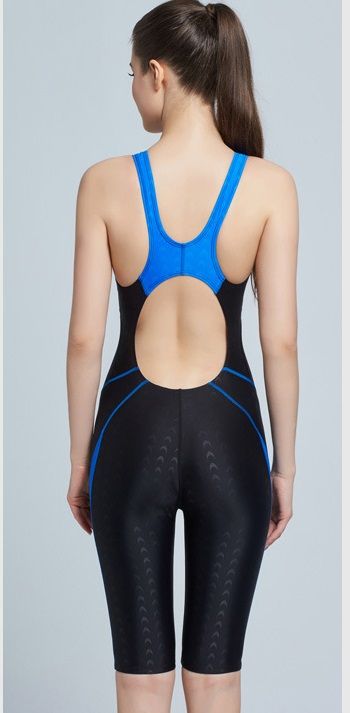 Professional knee length round neck swimsuit women one piece sports sw