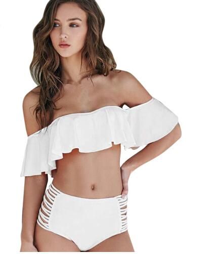 2018 Sexy bandeau bikini high waist swimsuit strapless bathing suit sw