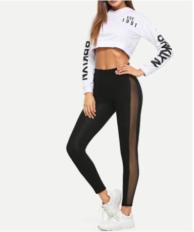 Elastic Waist Color Block Leggings