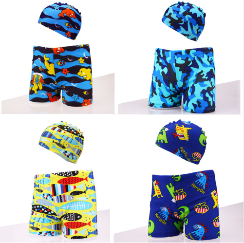 2PCS swimming trunks swim caps for kids swimwear plus size XXL Toddler Child Baby boys swim trunks animal board shorts beach hot