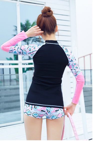 Sport Swimwear Rash Guards Beach Women Long Sleeve Print Sun Protection Clothing Suit Swimming Shirts Surfing T-shirt Tops