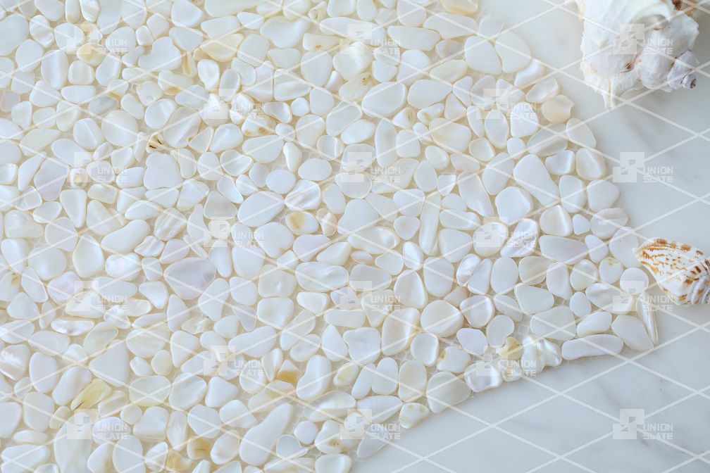 Mother Of Pearl Shell Mosaic Tile Irregular Shape Net Mounted Wall Decoration
