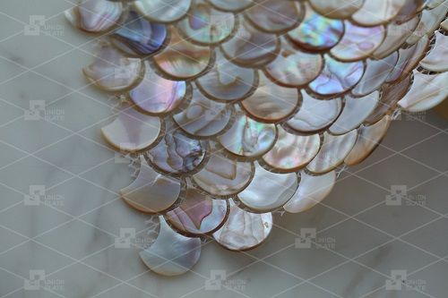 Kitchen Backsplash Tiles Scale Raw Mother Of Pearl Shell Mosaic Tiles