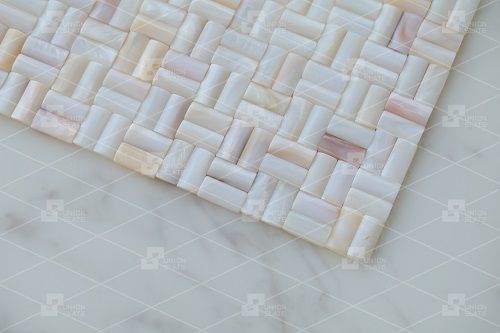 White Bamboo style Mother Of Pearl Seashell Tile Mosaic