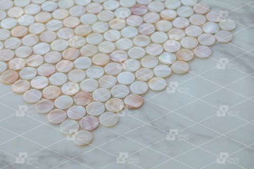 Natural Cream Shell Mother Of Pearl Penny Round Mosaic For Backsplash