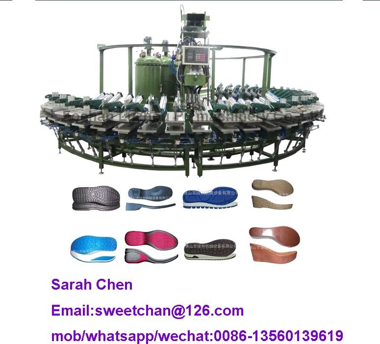 24/36 Mold Station Pu Shoe Machine Sole Insole Molding Machine With Rotary Production Line