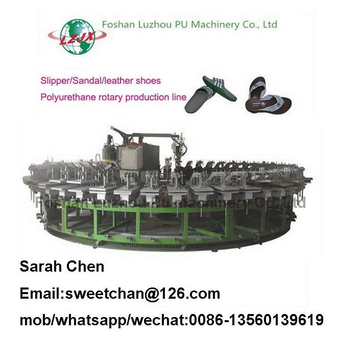 PU DIP sandal, slippers and flip flops shoes injection rotary machine