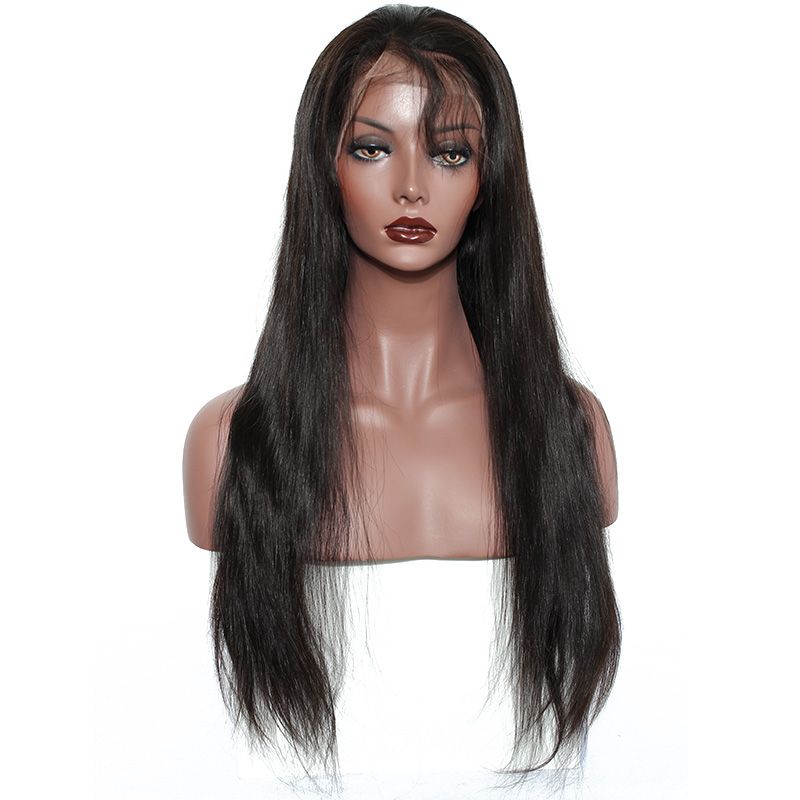 Full Lace Human Hair Wigs with Baby Hair 150% Straight Brazilian Virgin Hair Wigs for Black Women Pre Plucked Natural Hairline