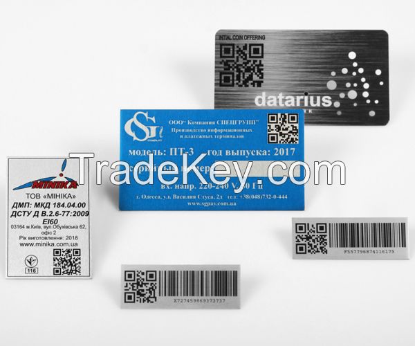 Anodized aluminum barcode lables