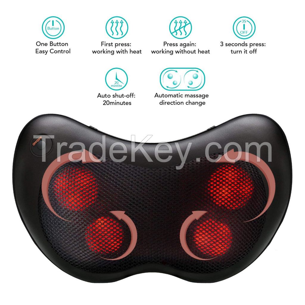 Shoulder &amp;amp; Neck Massager Pillow with Shiatsu Kneading Massage and Heat