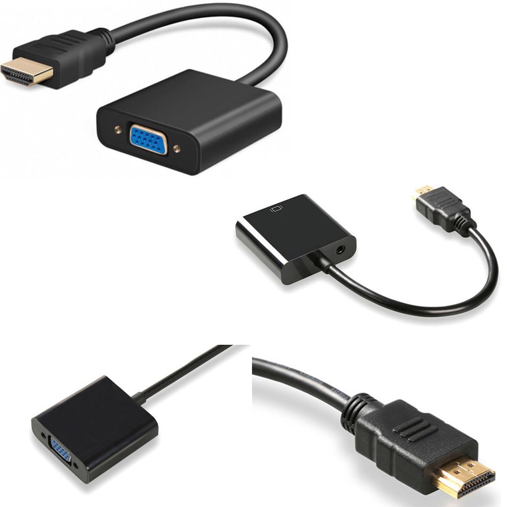 HDMI to VGA converter adapter + 3.5 mm audio jack full HD 1080P black N3