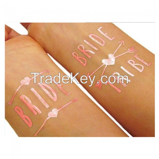Hens Night Ideas - Rose Gold Bride Tribe Tattoos Pack at A$9.95