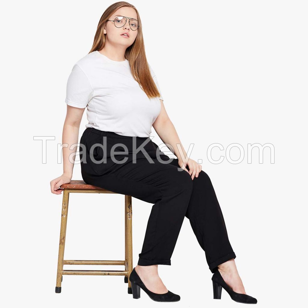 Only Rs.1240 -  Plus Size Casual Straight Pants for Women