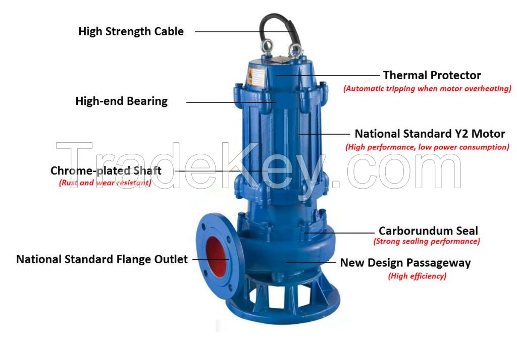 High quality sewage submersible water pump for clean