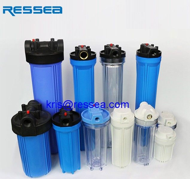 High quality plastic blue clear filter housing 10'' 20''