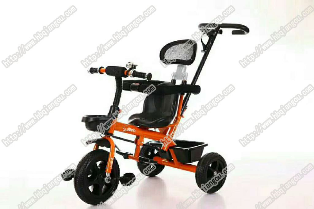 fashion modeling  plastic children trike with handle kids ride three wheels bicycle